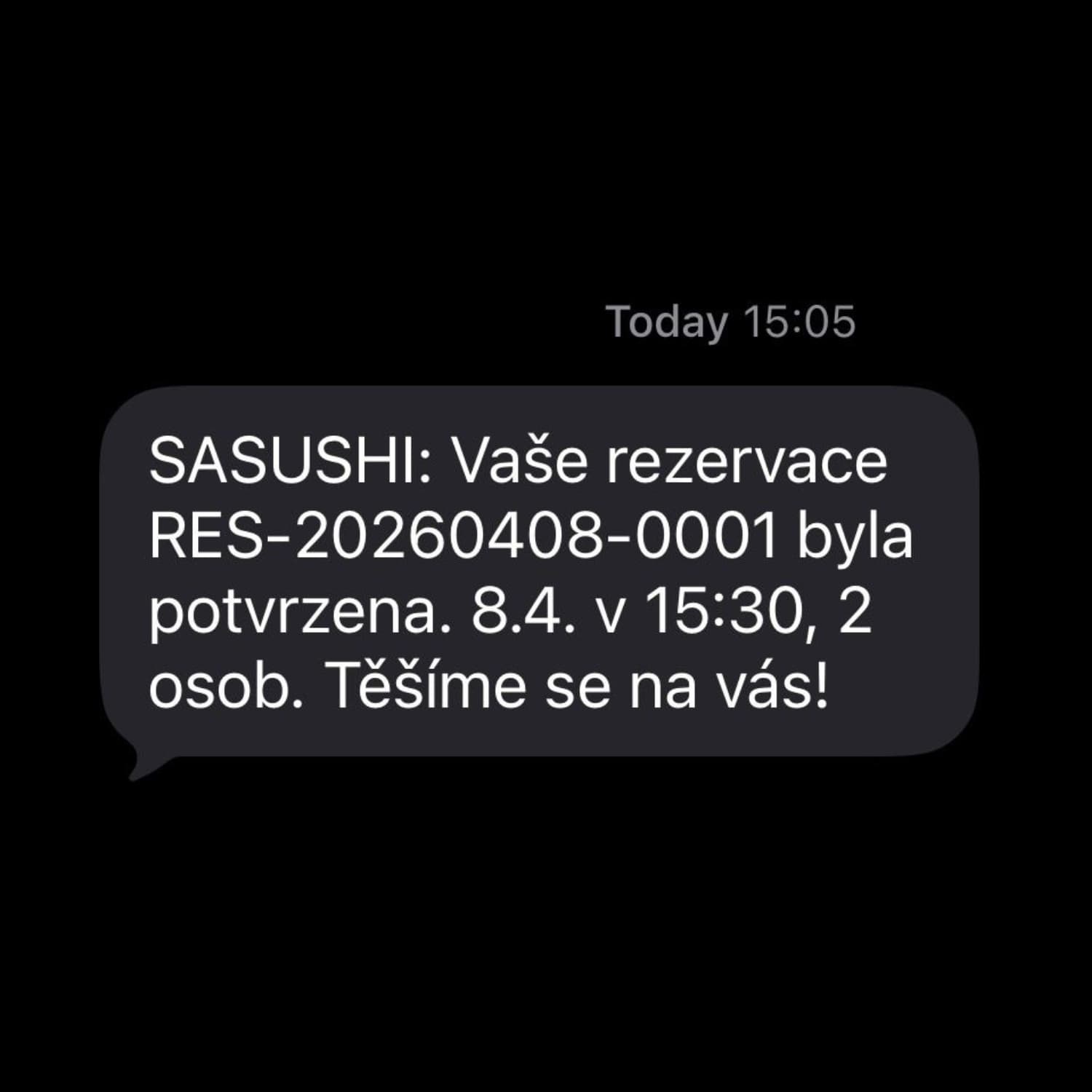 Potvrzení rezervace na telefon